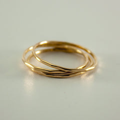 Hammered 14k Gold Filled Slim Ring Stack