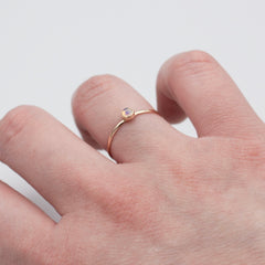 Dainty Ethiopian Opal Bezel 14k Gold Filled Ring