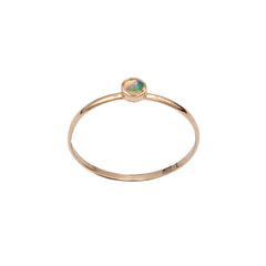 Dainty Ethiopian Opal Bezel 14k Gold Filled Ring