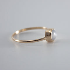 Dainty Moonstone Bezel 14k Gold Filled Ring