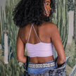 Ruched Crop Bralette with Thin Straps and Fitted Design