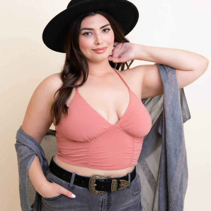 Women V-Neck Halter Crop Top Sleeveless Summer Wear