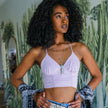 Ruched Crop Bralette with Thin Straps and Fitted Design