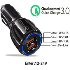 2 Pack 2 Port USB Fast Car Charger Adapter For Devices Black