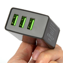 2 Pack! 3 Port LED Fast Quick Charge QC 3.0 USB Hub Display Wall