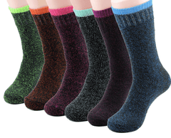 Ladies Thermal Socks, Soft and Warm - 6 Pack Assorted Colors, Size