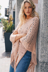 Scallop Lace Knit Poncho