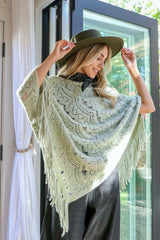 Scallop Lace Knit Poncho