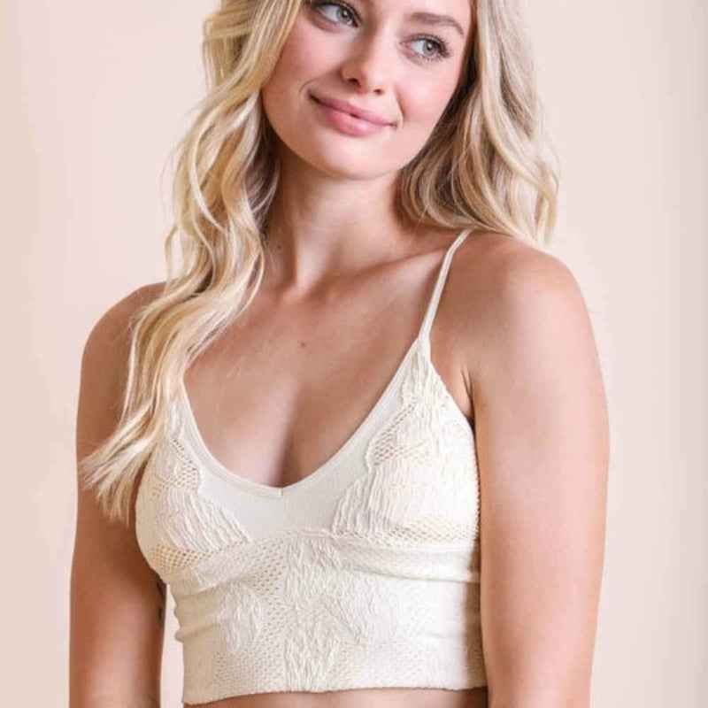 Seamless Padded Textured Brami – Mustard - Comfortable & Stylish
