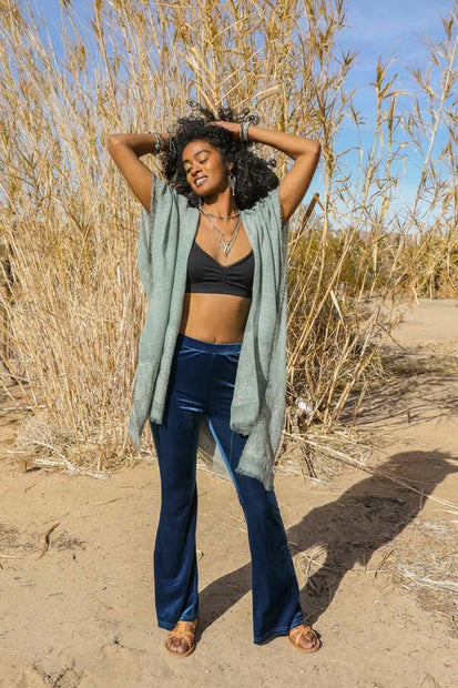 Sequin Frayed Kimonos