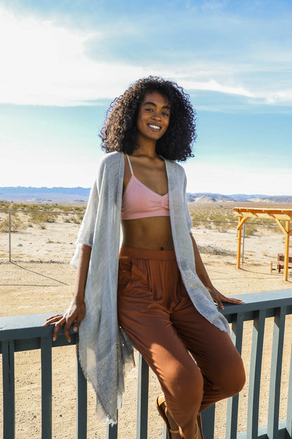 Sequin Frayed Kimonos