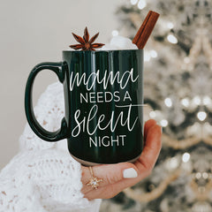 Silent Night 16.23oz Ceramic Mugs Red or Green