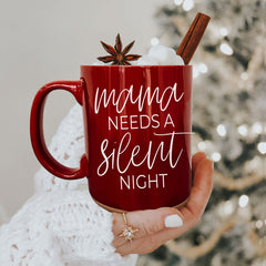 Silent Night 16.23oz Ceramic Mugs Red or Green