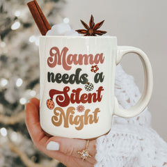 Retro Silent Night Christmas Coffee Mug