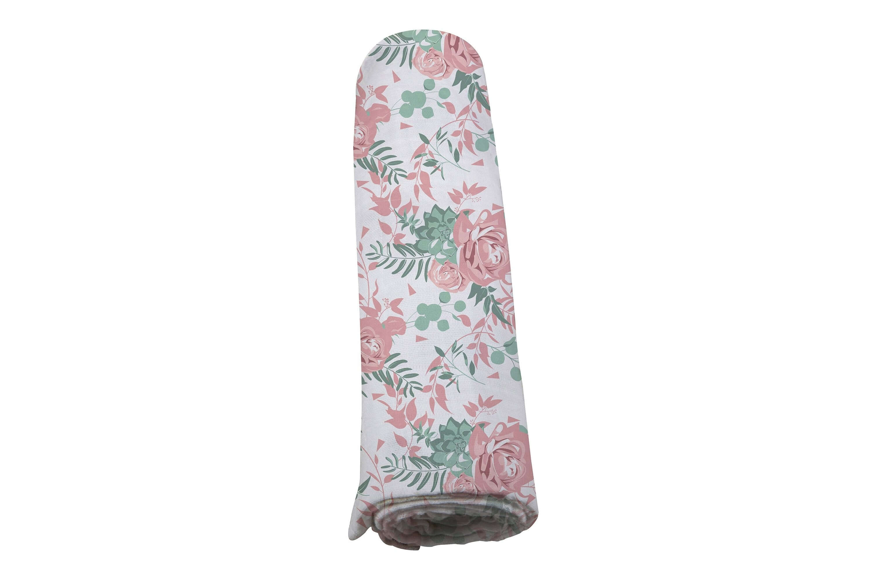 Desert Rose Swaddle featuring a floral rose design in soft, breathable fabric for baby comfort.