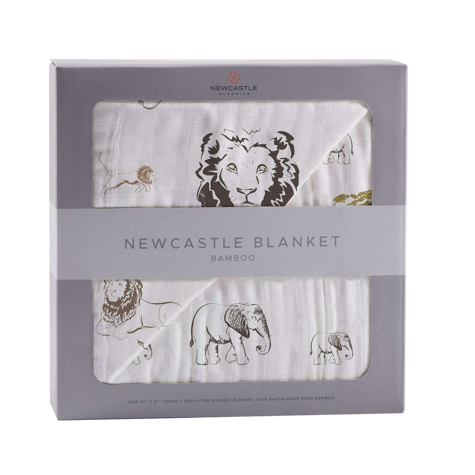 Newcastle Bamboo Blanket featuring animal designs, ideal for comfort and warmth.