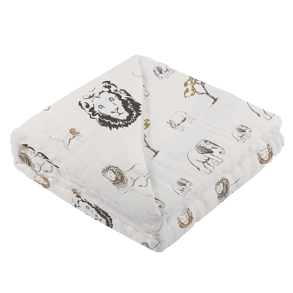 Roar Bamboo Blanket featuring cute animal prints, perfect for cozying up with a soft bamboo fabric.
