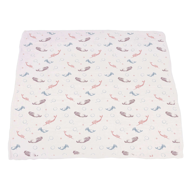 Mermaid Scales Blanket featuring whimsical mermaids and scales pattern, adding playful style to any space.