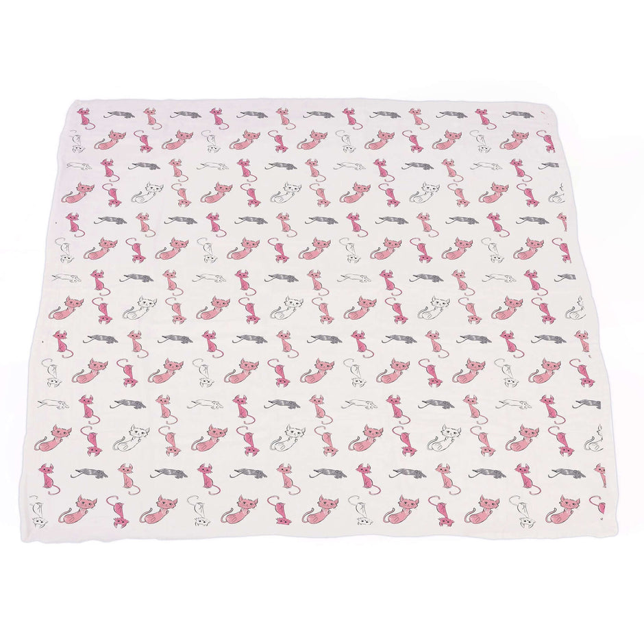 Bamboo Baby Blanket featuring playful animal patterns in soft colors, perfect for keeping your baby cozy.