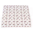 Vintage Train Blanket featuring a playful print of vintage trains on a white background.