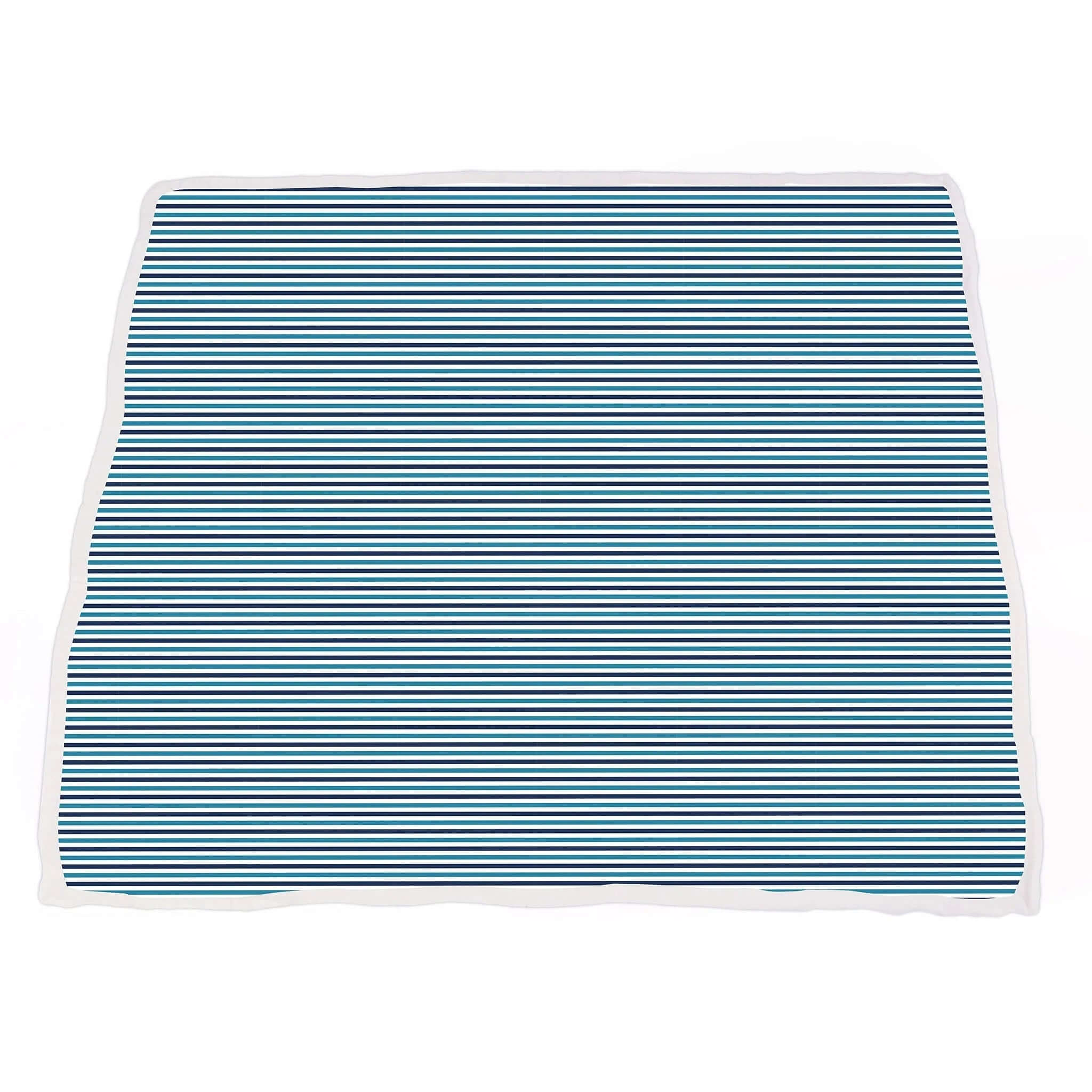 Vintage Train Blanket featuring a blue and white striped pattern, perfect for adding a classic touch to your decor.