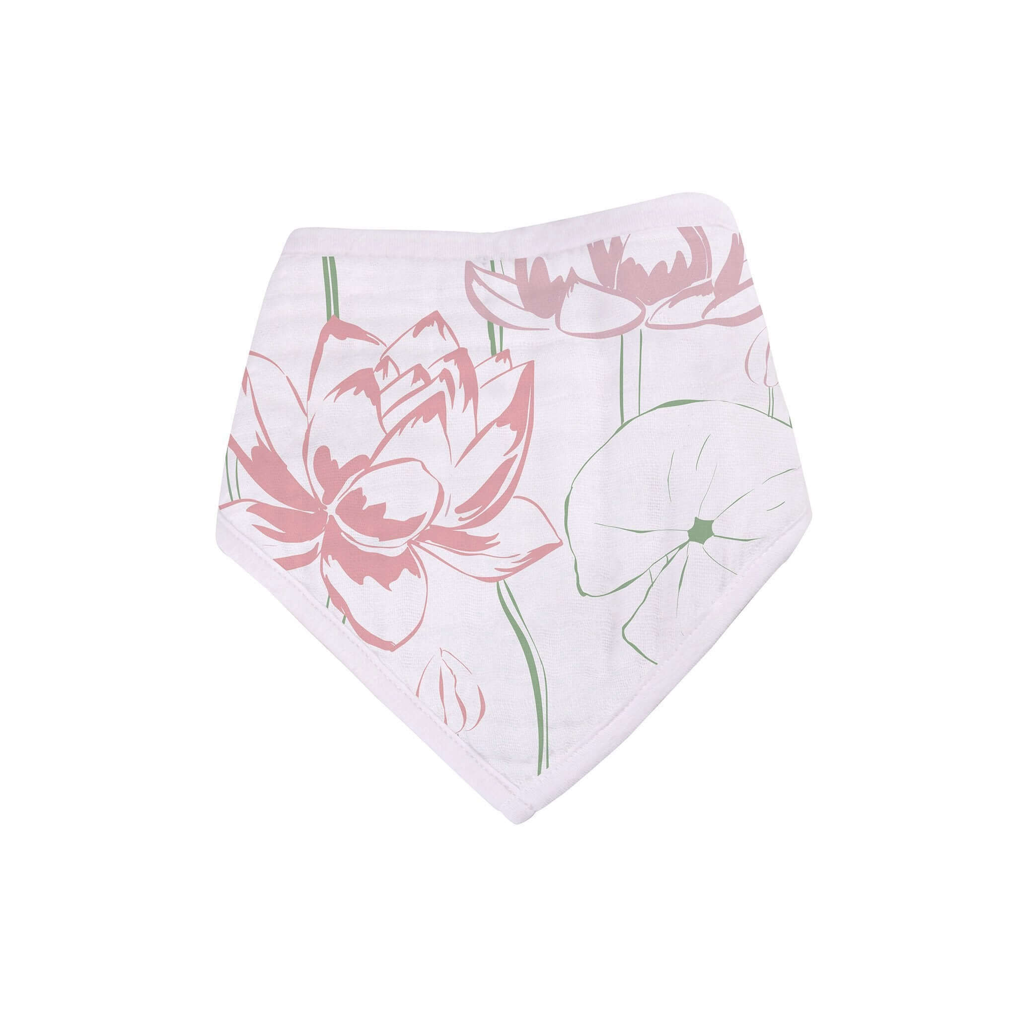 Under Sea Bibs with pink lotus flower design on a light background, perfect for little ones.