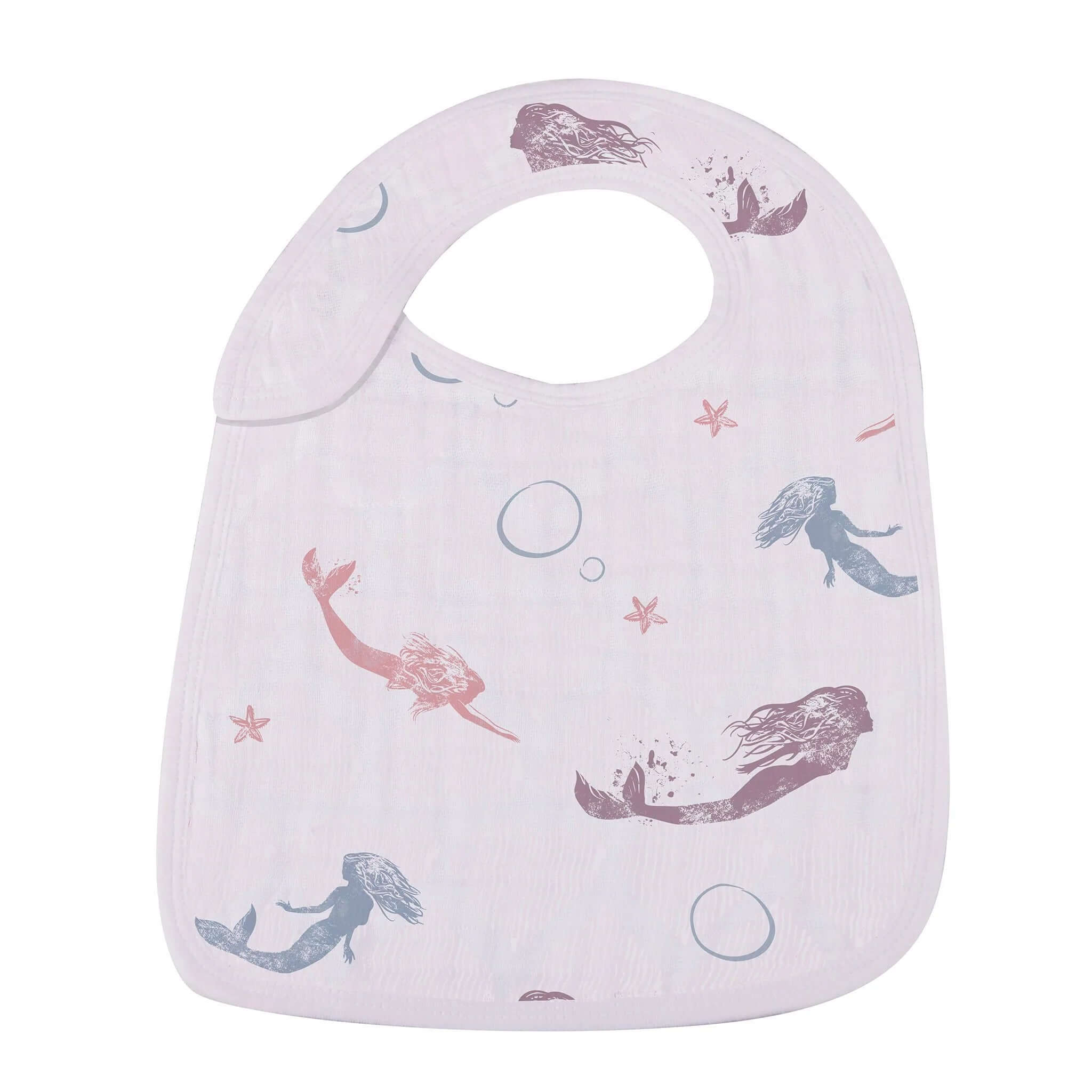 Under Sea Bibs featuring colorful mermaid designs and bubbles, perfect for keeping your baby clean during mealtime.