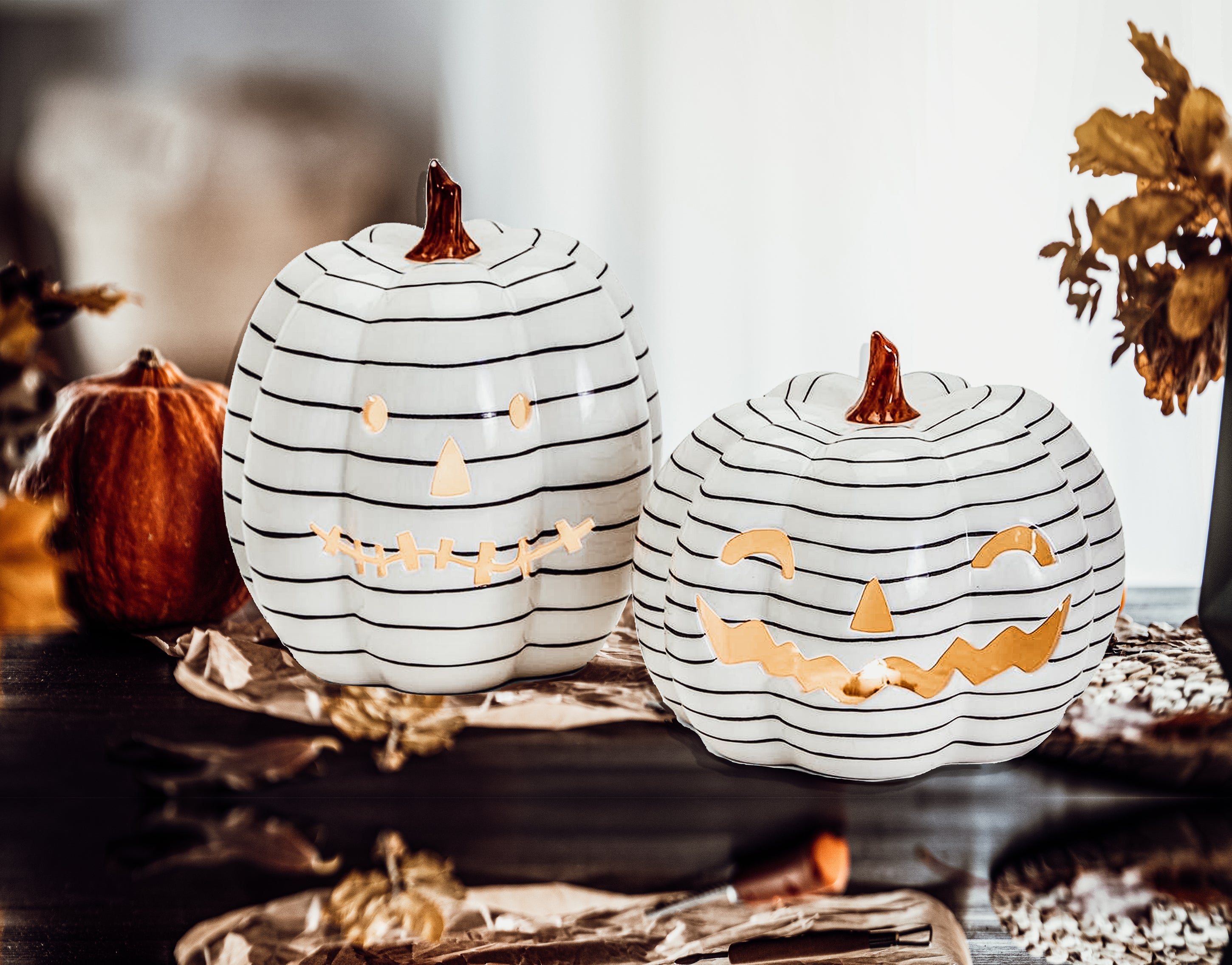 LED B&W Pumpkin