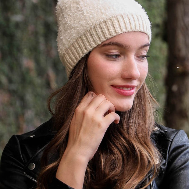 Fuzzy Pom Beanie