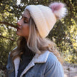 Soft Mohair Pom Beanie – Cozy Knit Hat with Pom Detail