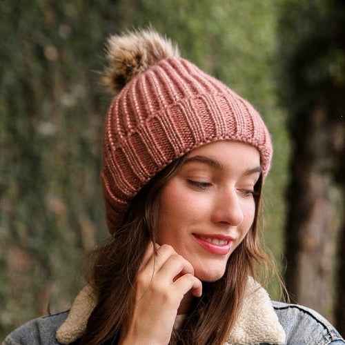 Soft Rib Knit Pom Beanie – Ivory – Leto Collection – Cozy & Stylish