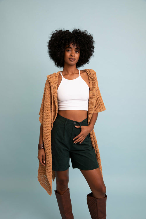 Ruanas à capuche en tissu gaufré doux