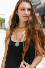 Soleil Turquoise & Silver Link Necklace