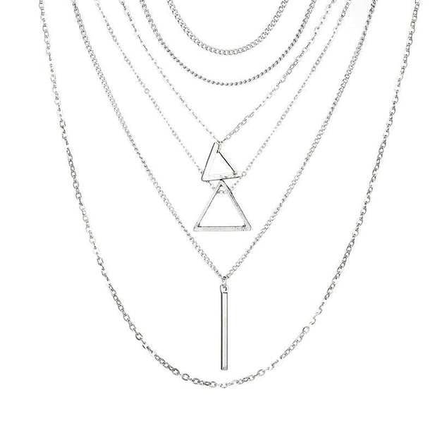 Collier Triangle Multicouche