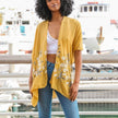 Women Floral Lightweight Kimono Cardigan Open Front Cover Up