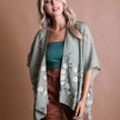 Women Floral Lightweight Kimono Cardigan Open Front Cover Up