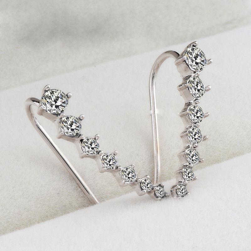 Crystal Ear Crawlers Earrings