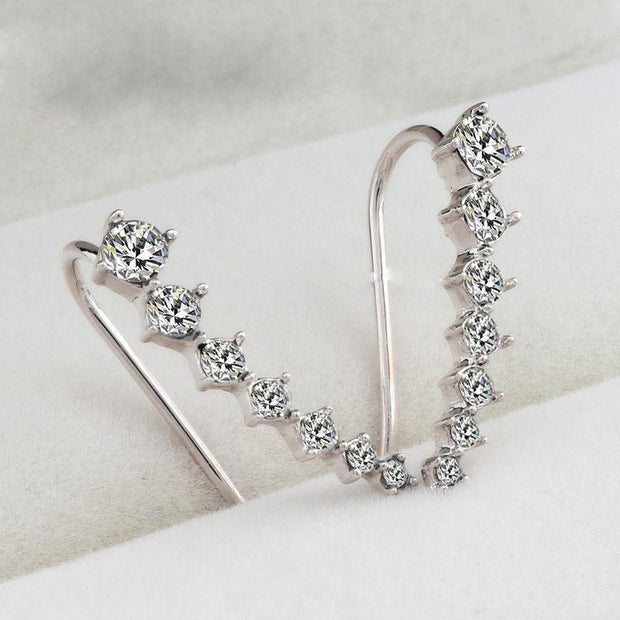 Crystal Ear Crawlers Earrings