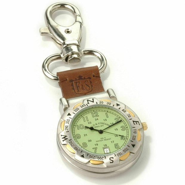 F&S Stream Outdoor Water-Resistant Compass Watch with Leather Strap