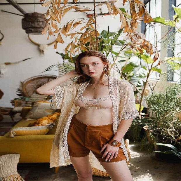Lace Trim Kimono