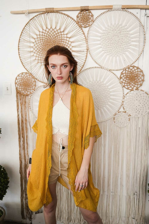 Lace Trim Kimono