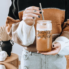 Sweater Weather Glass Cup