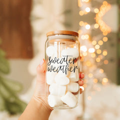 Sweater Weather Glass Cup