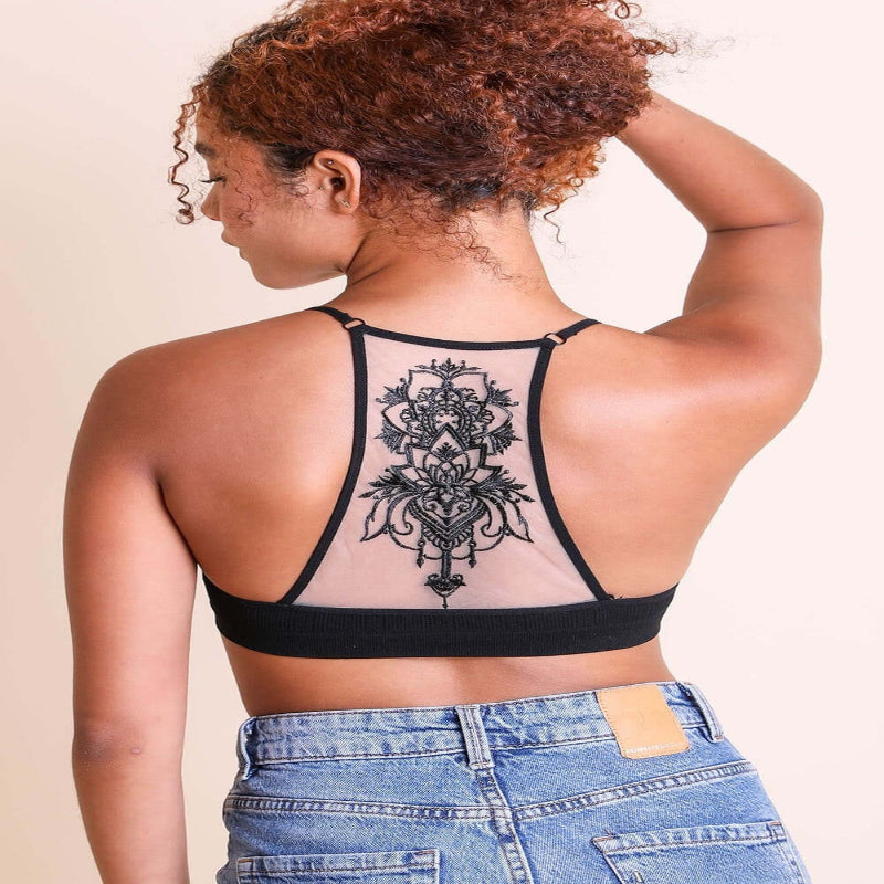 Tattoo Back Mesh Bralettes