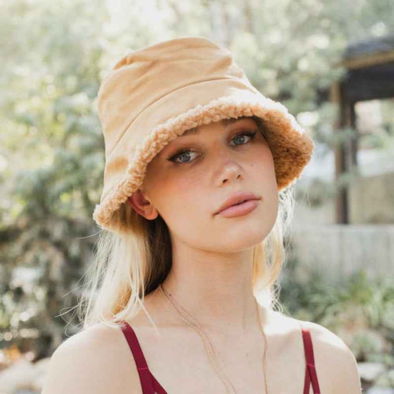 Women Bucket Hat Textured Wide Brim Casual Summer Hat