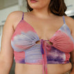 Stylish Women Sheer Mesh Halter Crop Top – Tie Front Summer Bralette