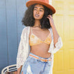 Sheer Lace Kimono Cardigan Open Front Lightweight Beach Cover Up