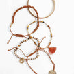 Boho Charm Tassel Beaded Bracelet Set Gold Tone Adjustable Jewelry