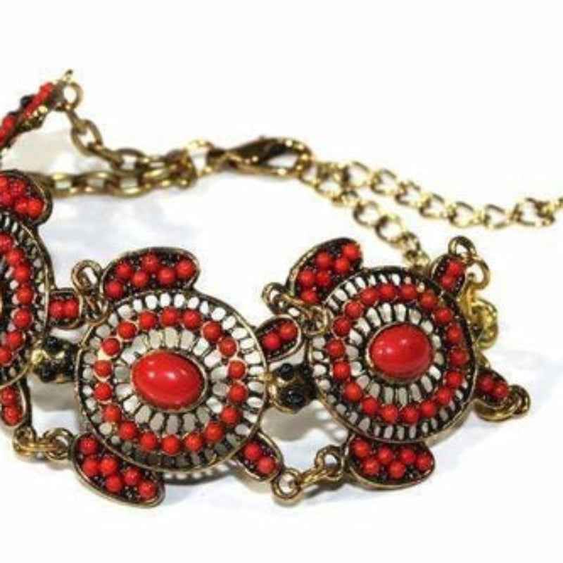 Multicolor Beaded Floral Statement Necklace Jewelry