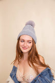 Velvet Knit Pom Beanie